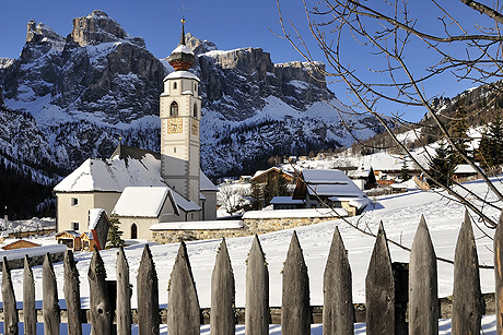 Church in colfosco alta badia photo