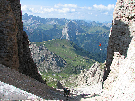 Mountain hiking sella group alta badia photo