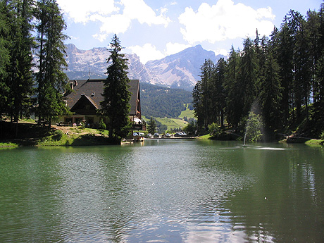 Mountain lake alta badia photo