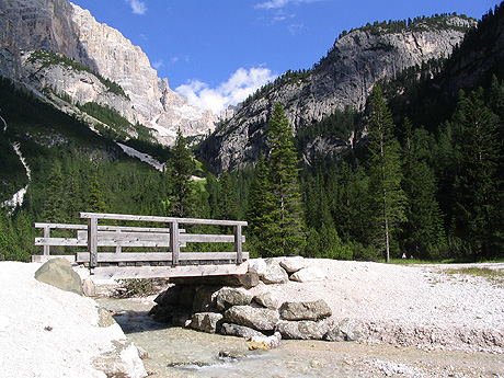 Wodden bridge alta badia photo